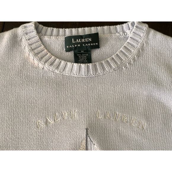 Vintage Lauren Ralph Lauren Sweater Women’s Medium Embroidered Sailboat - Picture 4 of 12